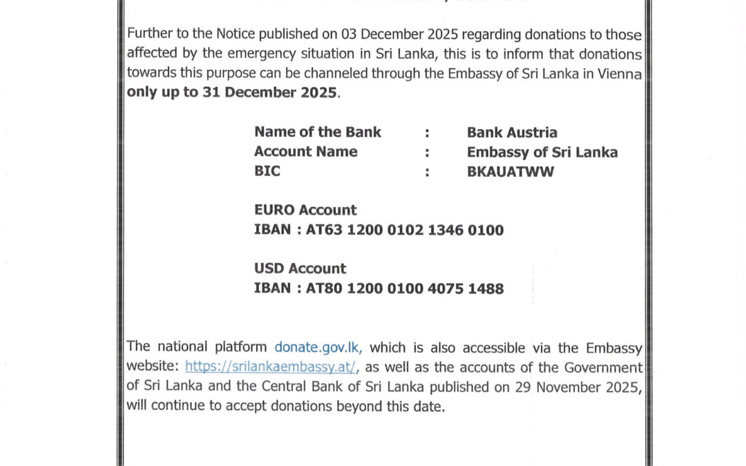 Notice: Disaster Relief Contributions/donations