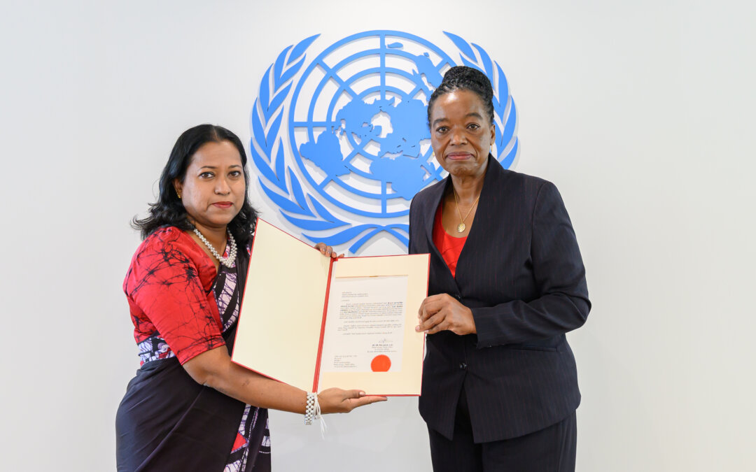 Ambassador and Permanent Representative-designate Dayani Mendis presented Letters of Credence to H.E Monica Juma Director General of the UN Office in Vienna and Executive Director of the UN Office on Drugs and Crime at the Vienna International Center on 30 June 2026.
