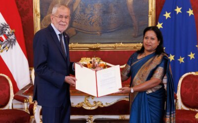 Presentation of Letters of Credence by Ambassador Dayani Mendis of Sri Lanka to the Federal President of the Republic of Austria Alexander Van der Bellen