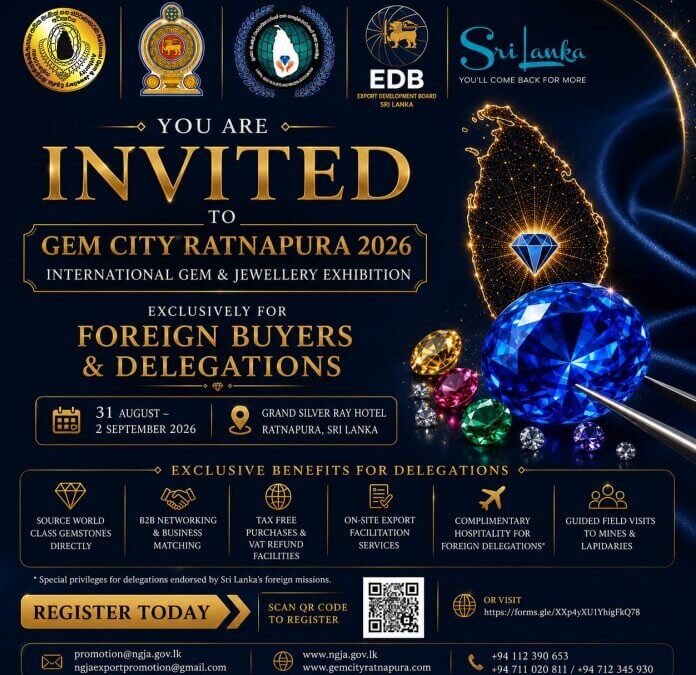 Gem City Ratnapura – International Gem and Jewellery Exhibition August 31 – September 2, 2026